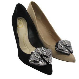WHBM Glass Crystal Bow Shoe Clips, Set of 2 NWT